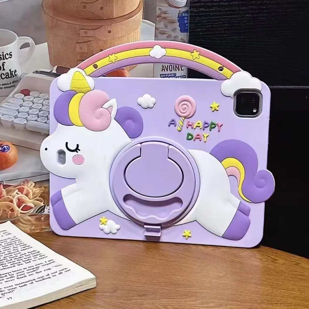 Cartoon Silicone Kids Stand Tablet Case