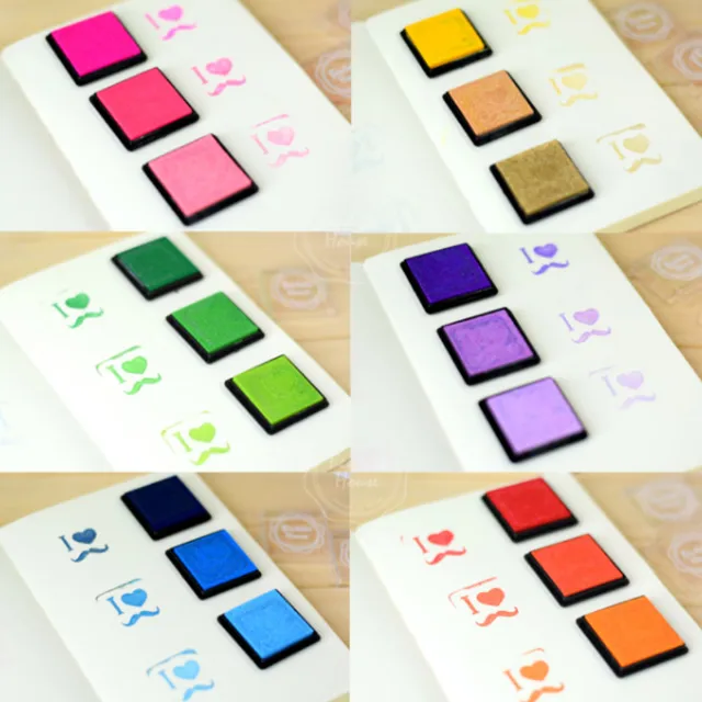24 Colors Inkpad Cartoon Stamp Craft Oil Based DIY Ink Pads for Rubber Stamps Scrapbook Decor Fingerprint Kids Toy 5