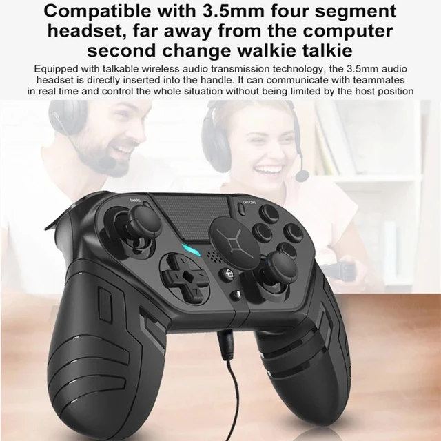 Mando Inalámbrico funciona con P4,Compatible para Playstation  4/PS4Pro/Slim/3/PC y ordenador portátil.Inalámbrico Gamepad con panel  táctil de doble vibración y función de audio y barra de luces,Azul :  : Videojuegos