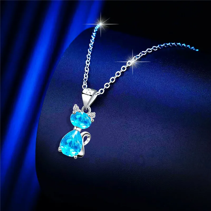 Sparkling Zircon Cat Necklace
