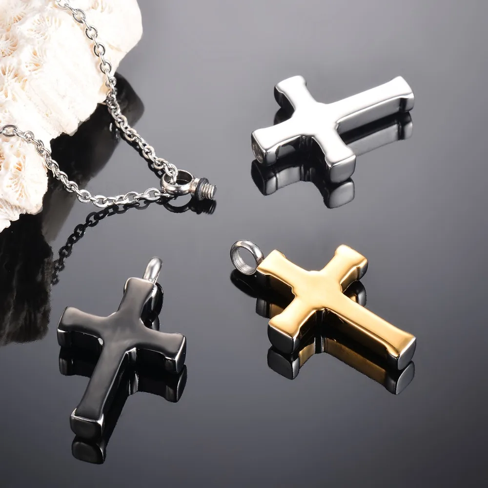 Classic Cross Ashes Necklace Stainless Steel Urn Pendant Ashes Holder Memorial Jewelry Keepsake for Women Men with 20"Chain 5