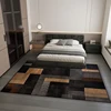 Modern Black Brown Geometry Carpet Living Room Decor Bedroom Bedside Soft Floor Mat Home Sofa Non-slip Large Rugs Customizable 2