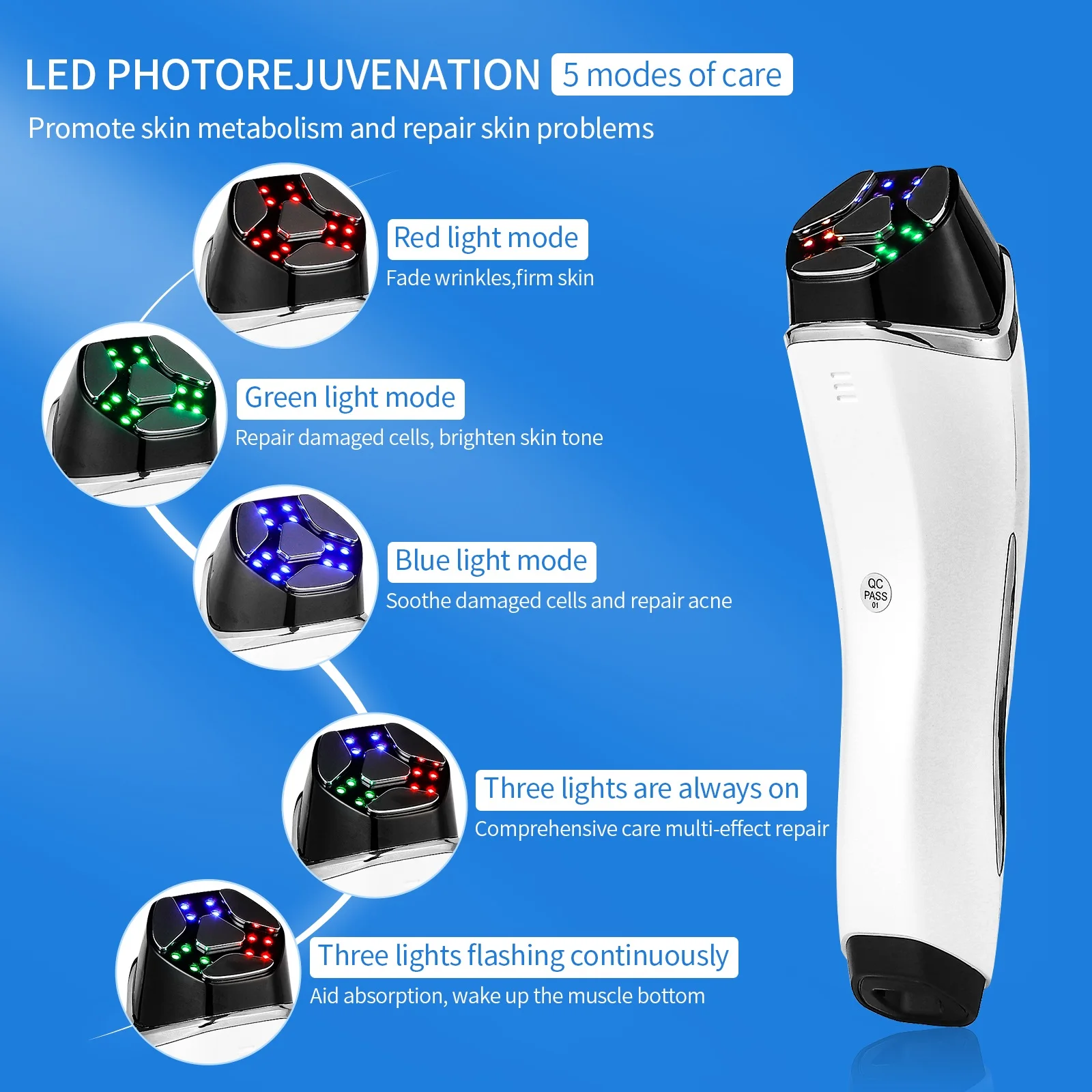 Facial Massager EMS Microcurrent LED Facial Anti-Wrinkle Pulse Beauty Device Neck Lifting Tightening Face Slimming Double Chin Edema Remover