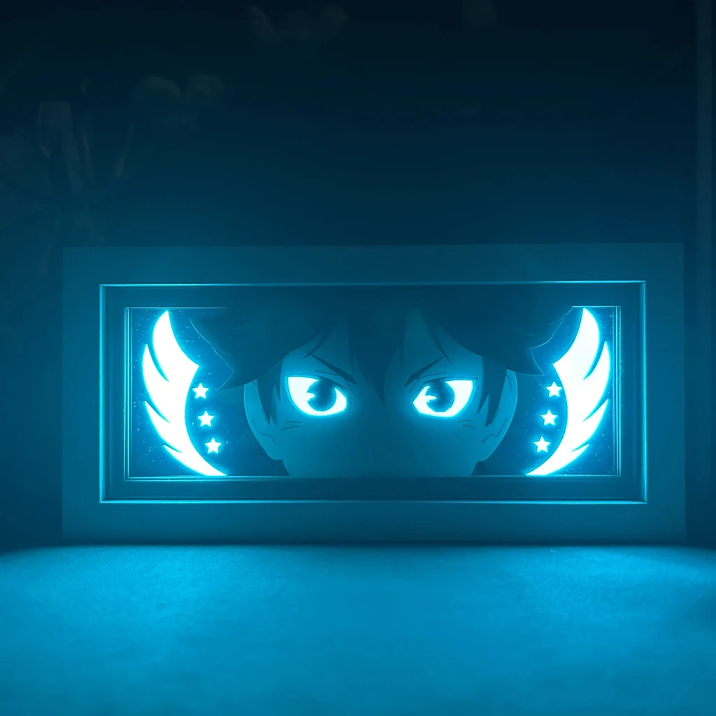 

Haikyuu Shoyo Hinata Face for Bedroom Decor Manga Paper Cut LED Night Light Lamp Haikyu 3d Lightbox Eye Anime Light Box Dropship