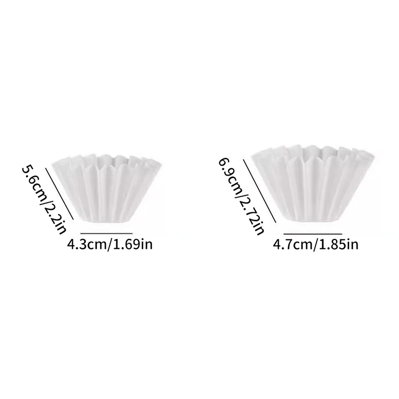 50pcs Hand-ground Coffee Powder Disposable Filter Paper Bowl-shaped Log Pulp American Hand-brewed Coffee Cake Cup Filter Paper
