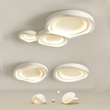 2025 New Minimalist White LED Ceiling Lamps Nordic Modern Home Decor Ceiling Lights Living Dining Room Interior Light Fixtures