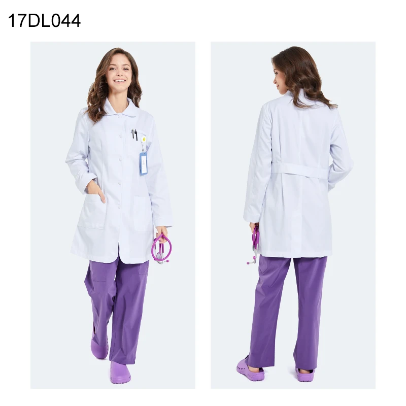 ANNO Anti-Static Lab Uniforms Calvary Twill Fabric Work Out Wear Pharmacy White Coats Doctor Hospital Clinic Gown Out Clothing