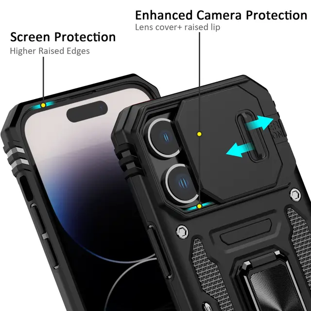 Ring Stand Armor Anti-fall Slide iPhone Case
