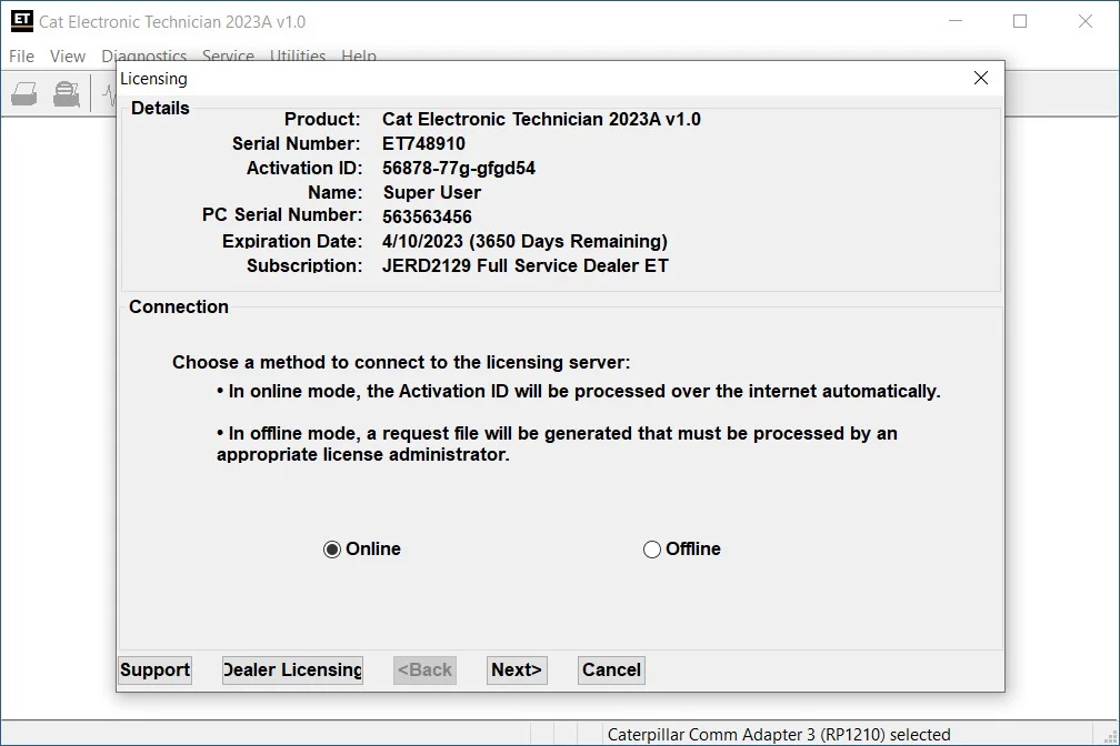2023 New For Cat ET 2023A Diagnostic Program with Factory Password Generator(10 Digits)+Install
