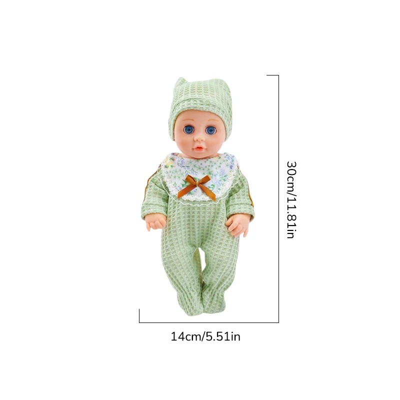 12 Inch 30cm Baby Born Doll with Outfit Vinyl Doll Silicone Doll Baby Reborn Doll Children's Toy Doll Festival Birthday Gift