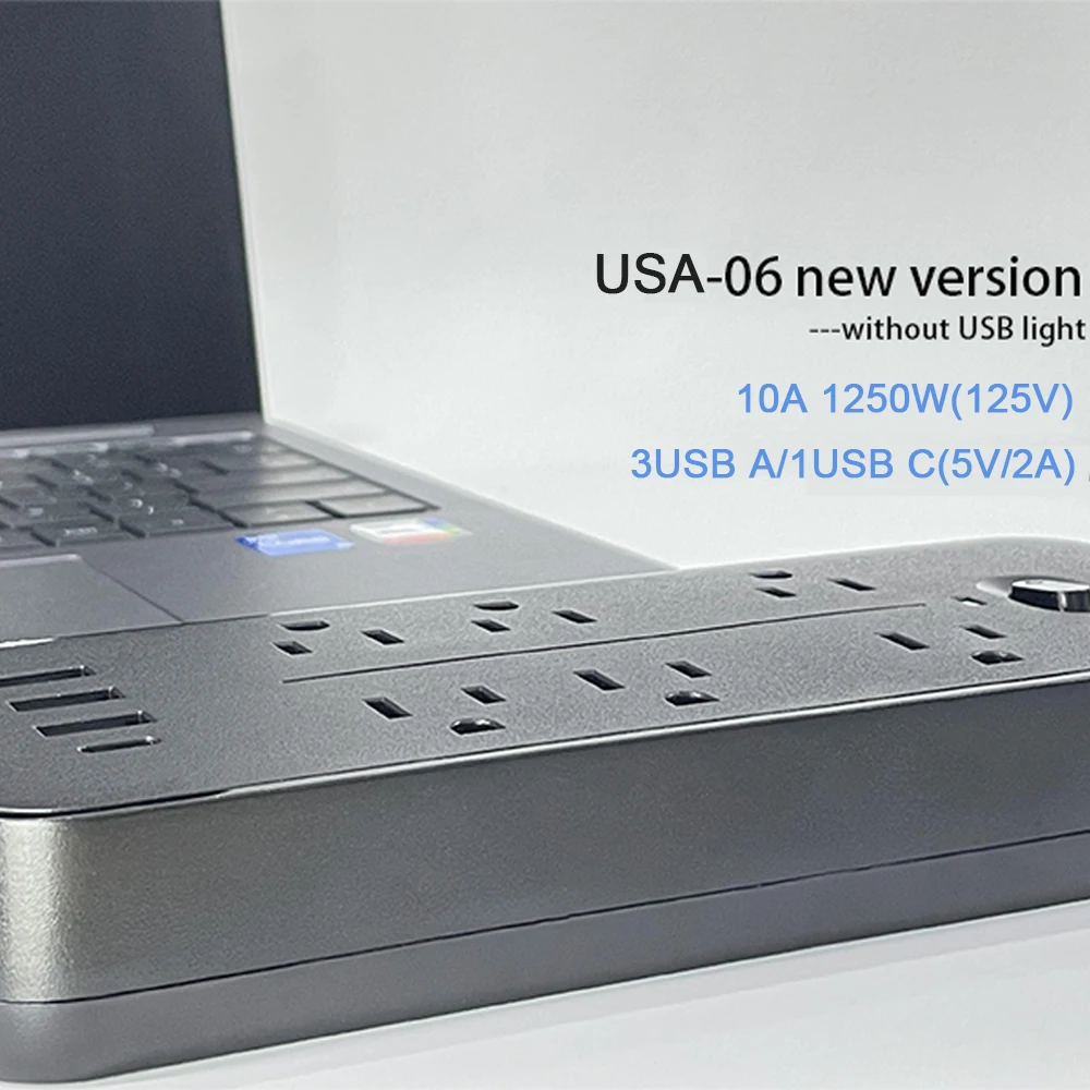Power Strip US Plug AC Outlets Multitap Electrical Socket Extension Cord With USB C Ports Fast Charging Network Filter Adapter