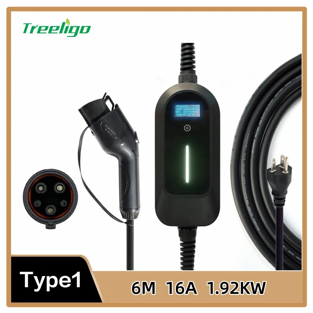 

Car EV Charger Type 1 EV Charger Cable Timed 16A US Plug Home Portable Charger ditgital display for All J1772 Electric Vehicles