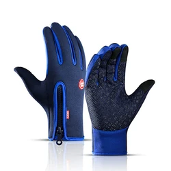 Winter Touchscreen Sport Gloves - Warm, Splash-Proof, Nonslip Design - M (Upgrade Dark Blue)