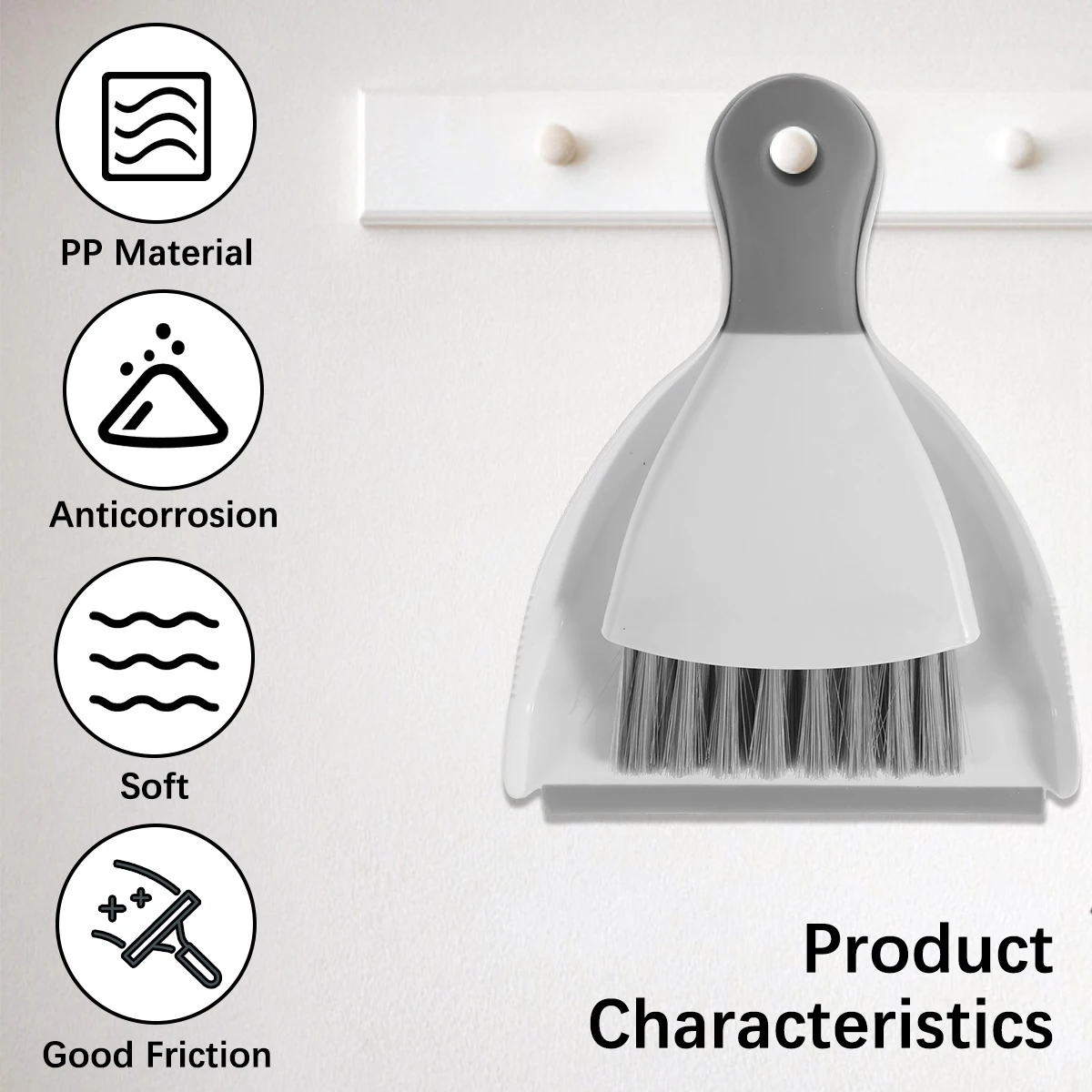 Portable PP Mini Dustpan and Brush Set for Desktop Cleaning