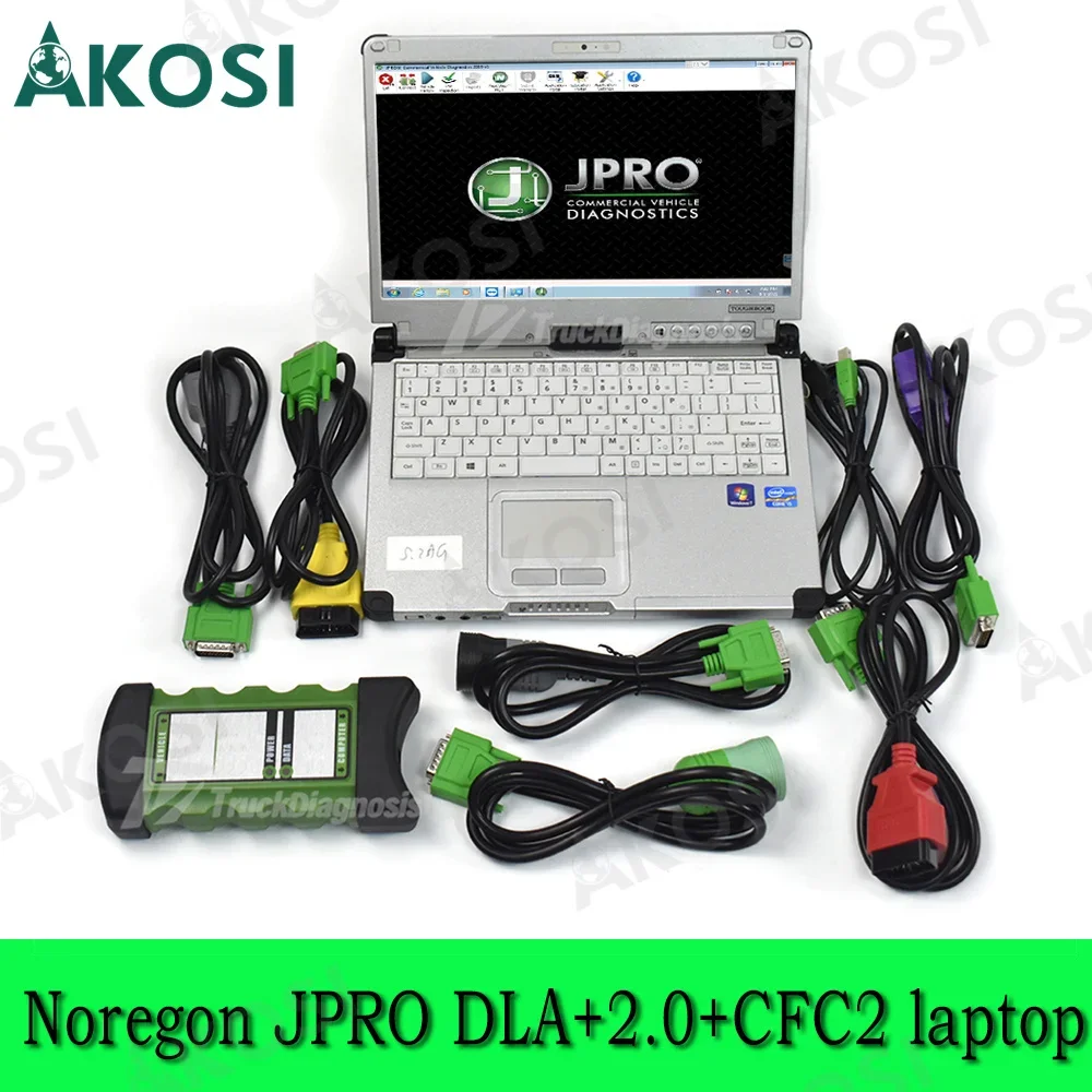 

2024 heavy duty truck scanner fleet diagnostic tool noregon jpro dla+2.0 vehicle interface diesel with CFC2 laptop