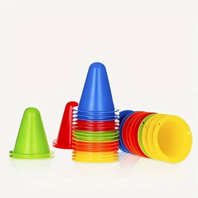 10 PCS Multiple Colors Plastic Cones Soccer Training Cones Roller Skating Training Football Training Equipment 4