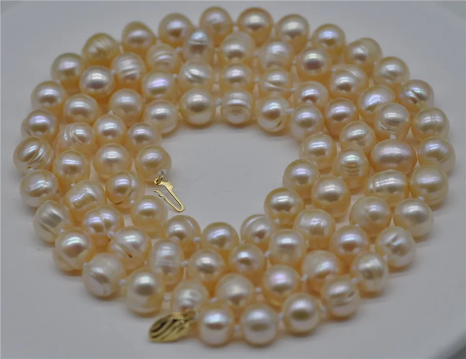 

HABITOO NATURAL HUGE SOUTH SEA 10-11MM PINK PEARL NECKLACE 35"14K GOLD CLASP Jewelry Chains Necklace for Woman Choker Chain