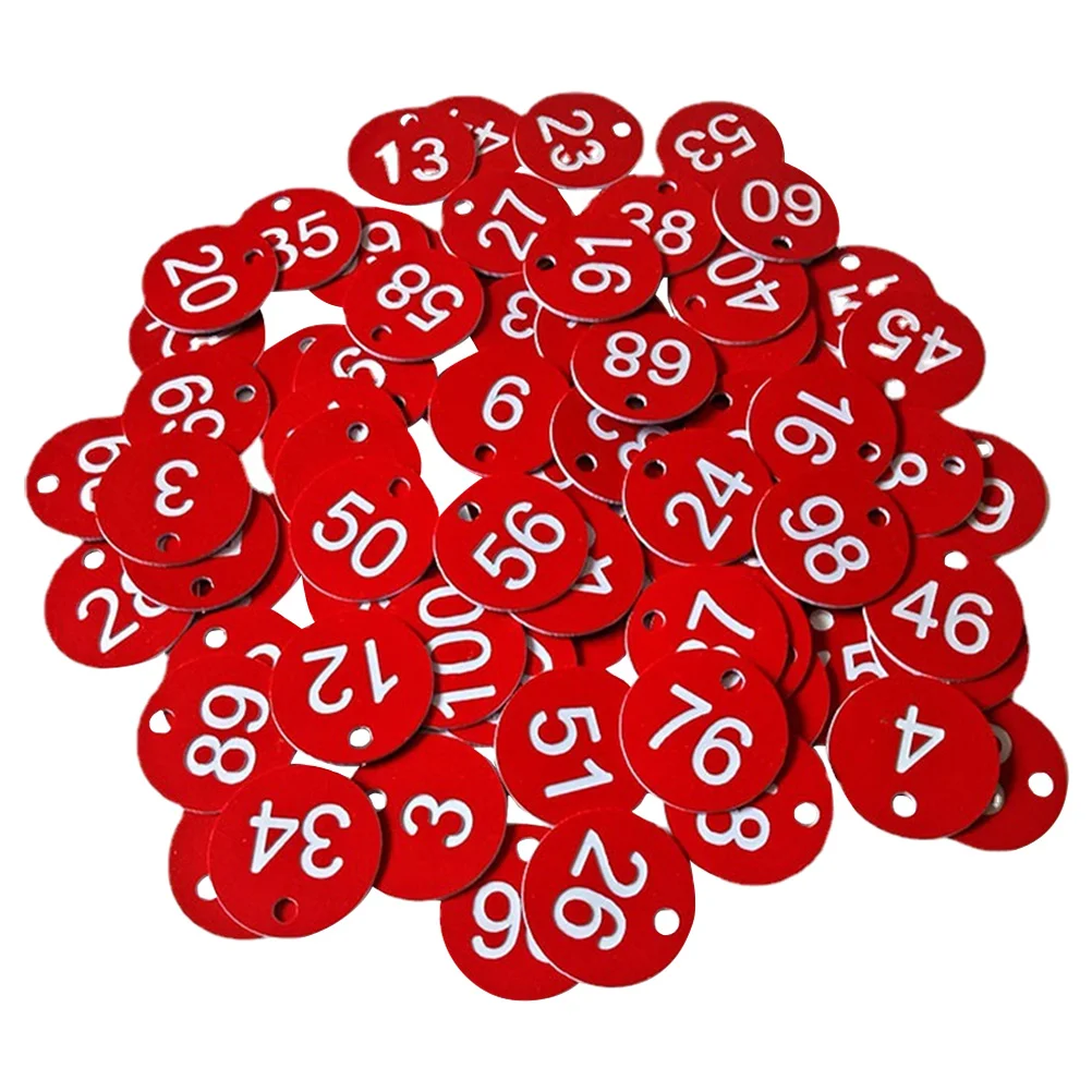 100 Pcs Labels Number Plate Cards Plastic Id Tags Multipurpose Numbered Hanging Engraved Sauna Storage