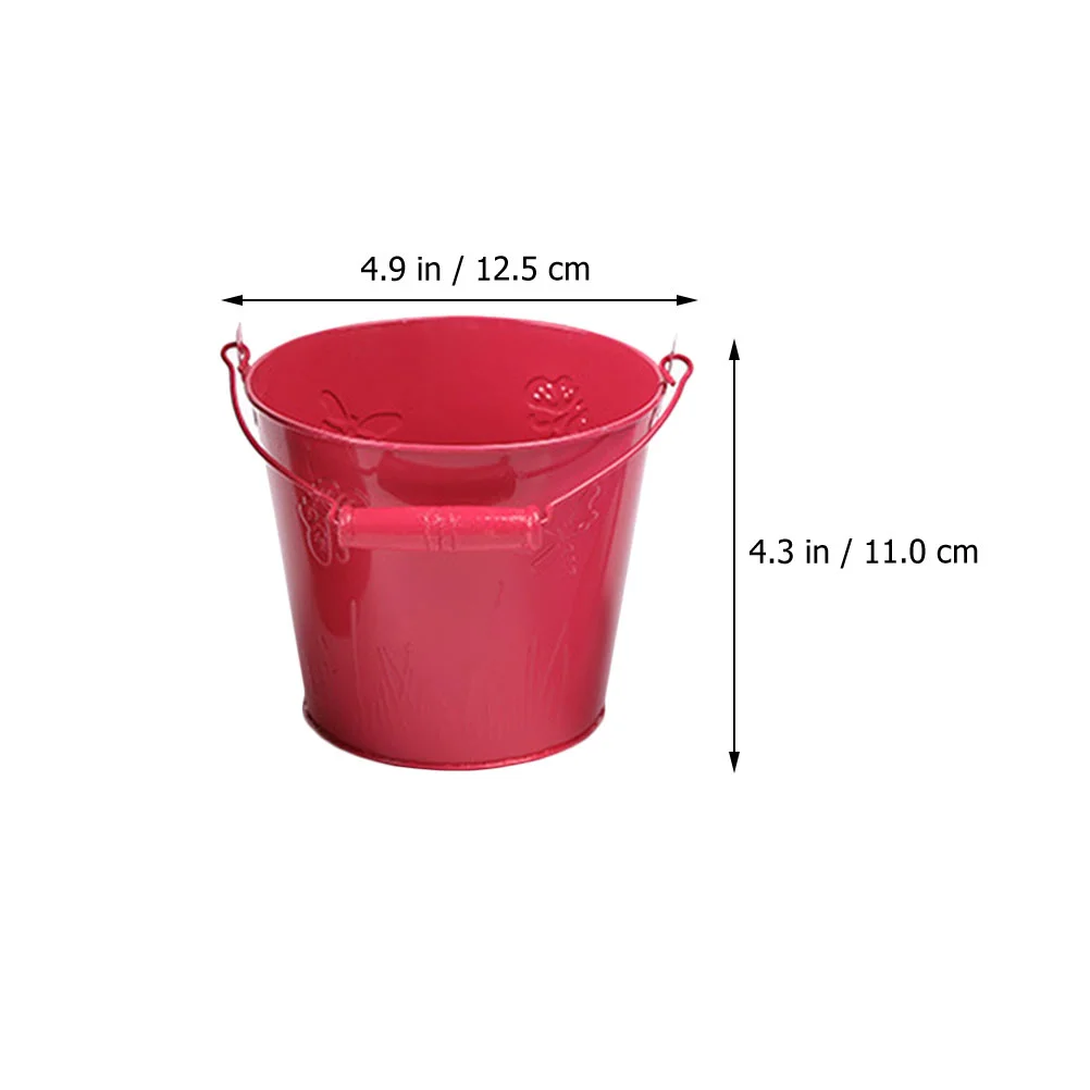 4 Pcs Galvanized Beach Bucket Child Children's Toys Kids Sand Iron Water Playthings 4