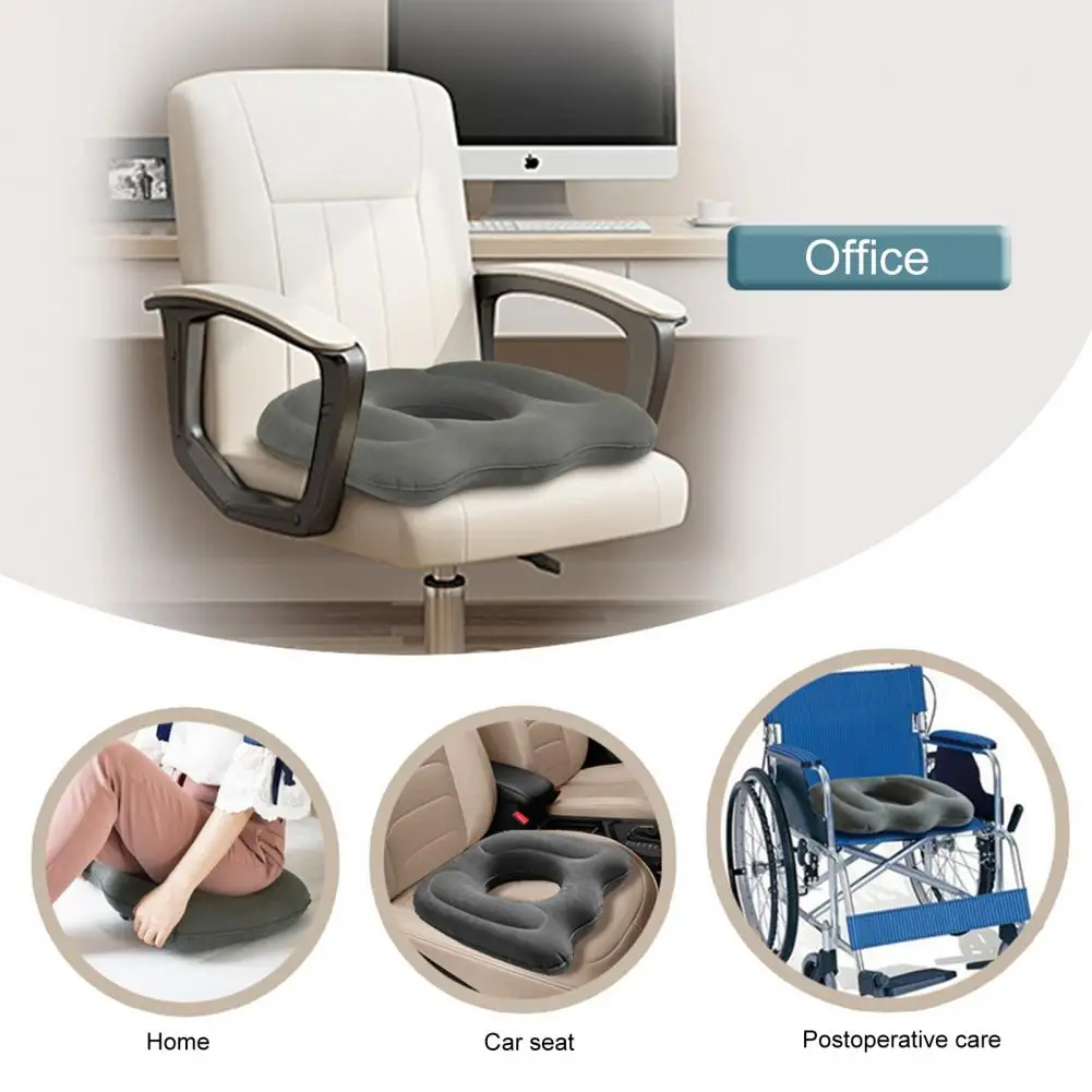 Sciatic Nerve Relief Cushion Anti-decubitus Cushion for Hemorrhoids Comfortable Flocked Buttock Support for Home Office Seating 6