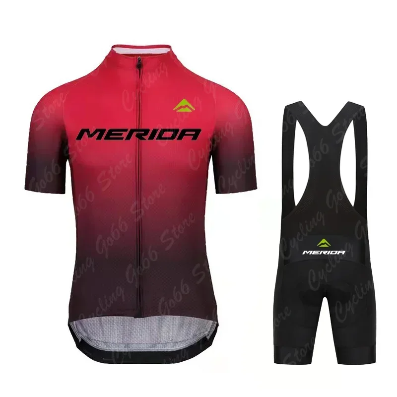 Team Cycling Jersey Set Maillot Cycling Clothing Road Bike Suit Mountain Bicycle Shirt Bib Shorts MTB Ropa Merida cycling jersey cycling shirt cycling suit cycling jersey set