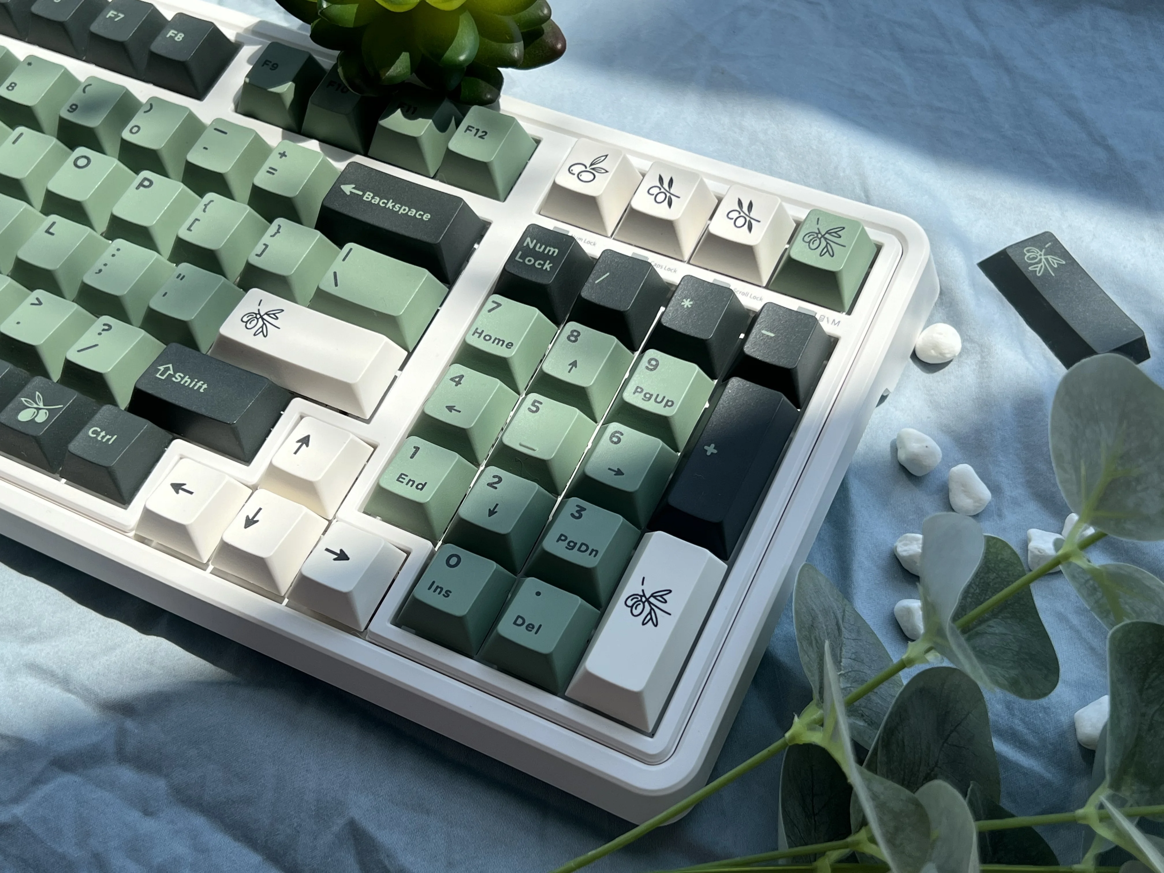 Pbt Olive Keycap Conjunto para Teclado Mecânico Sublimação Altura de Fábrica Original Teclas mx Personalizadas 170 Teclas 64 84 87 98 104 - Imagem 4