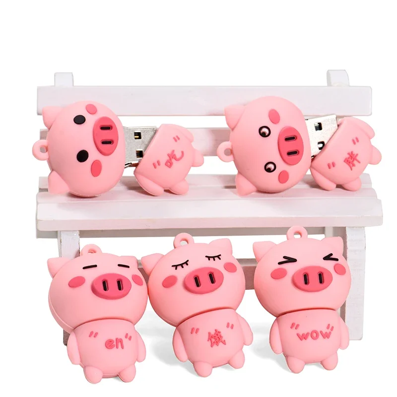 thumbnail image 1 of Memoria USB 2.0 de alta velocidad con forma de cerdito rosa, 4 GB, 16 GB, 32 GB y 64 GB, regalo, 1 of 5