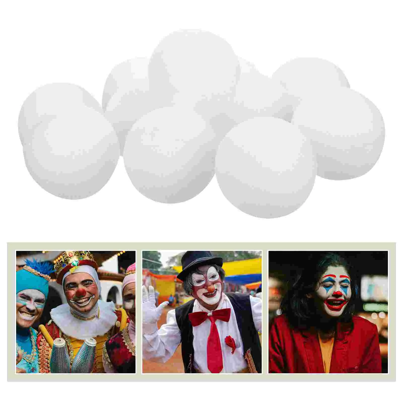 20 Pcs White Clown Nose Sponge Ball Accessories Makeup Costume Props Party Dress 20pcs Sponges