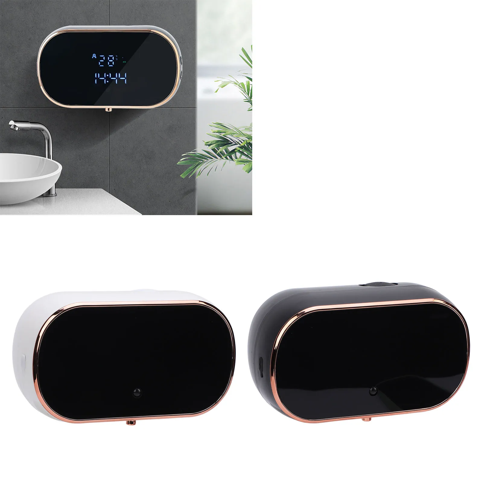 เครื่องจ่ายสบู่อัตโนมัติแบบติดผนัง ไม่ต้องสัมผัส สำหรับห้องน้ำ ห้องครัว ปรับได้ 3 ระดับ กันน้ำระดับ IPX5 1