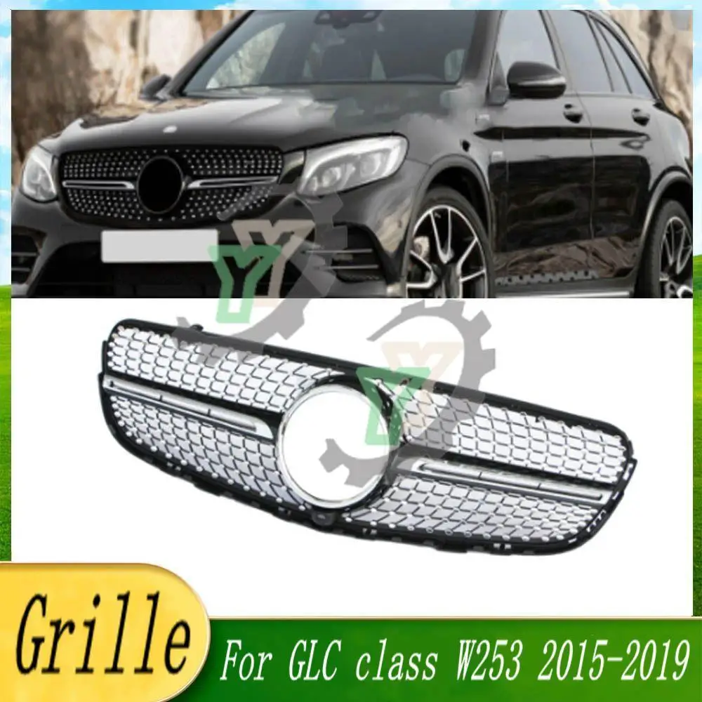 

2016 2017 2018 X253 Diamonds Grille Front Racing Grill For Mercedes-Benz GLC class W253 GLC200 GLC250 GLC300 GlC450 2015-2019