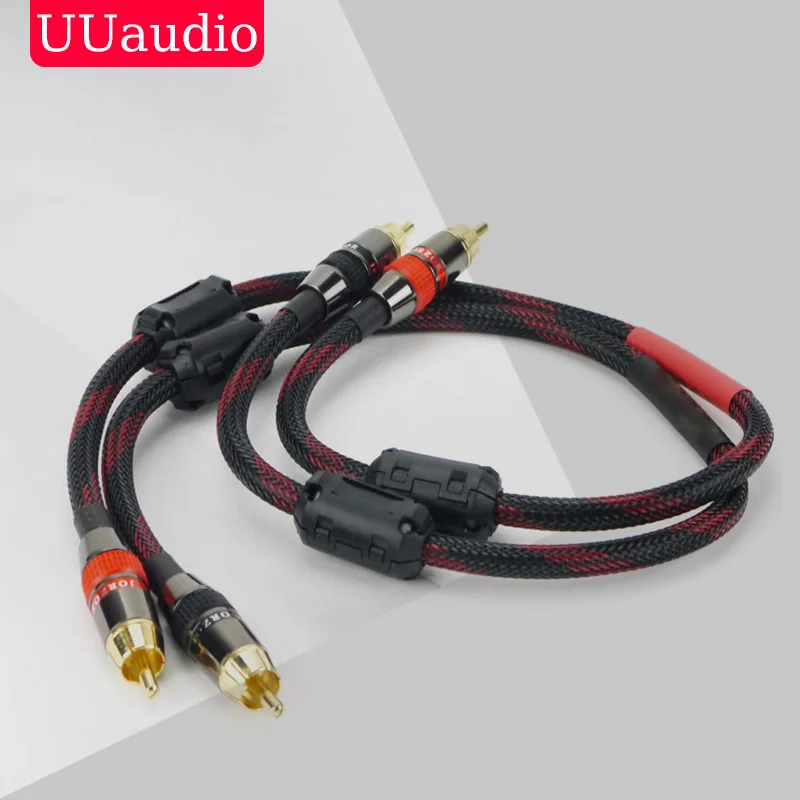 2pcs/pair HiFi RCA Cable Digital Audio Cable W/ Dual Ring UU70