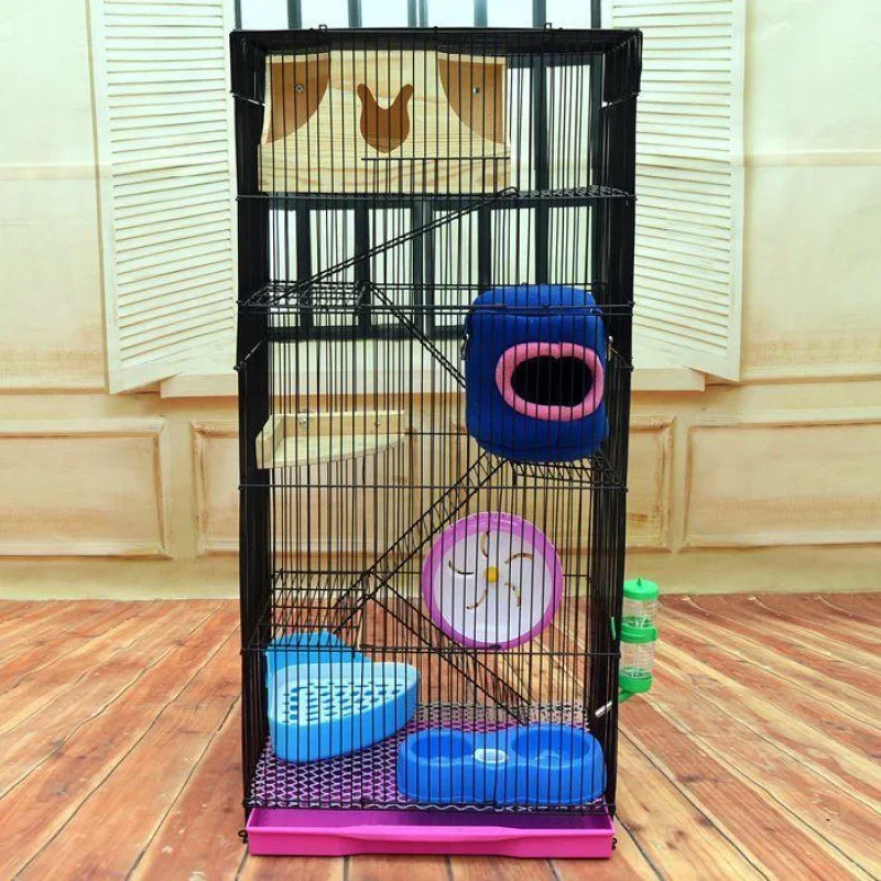 

Three-story Demon King Squirrel Honey Bag Blossom Guinea Rat Villa Big Hamster Dragon Cat Standard Golden Flower Cage