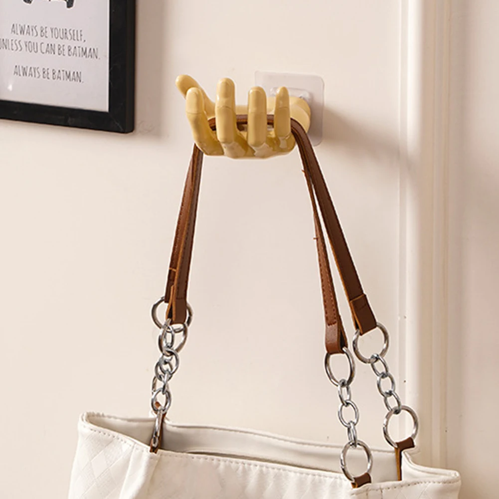 Resin Wall Hanger No Drilling Hand Shape Palm Shaped Hook Multifunctional Key Headphone Storage Rack for Home Bathroom Kitchen