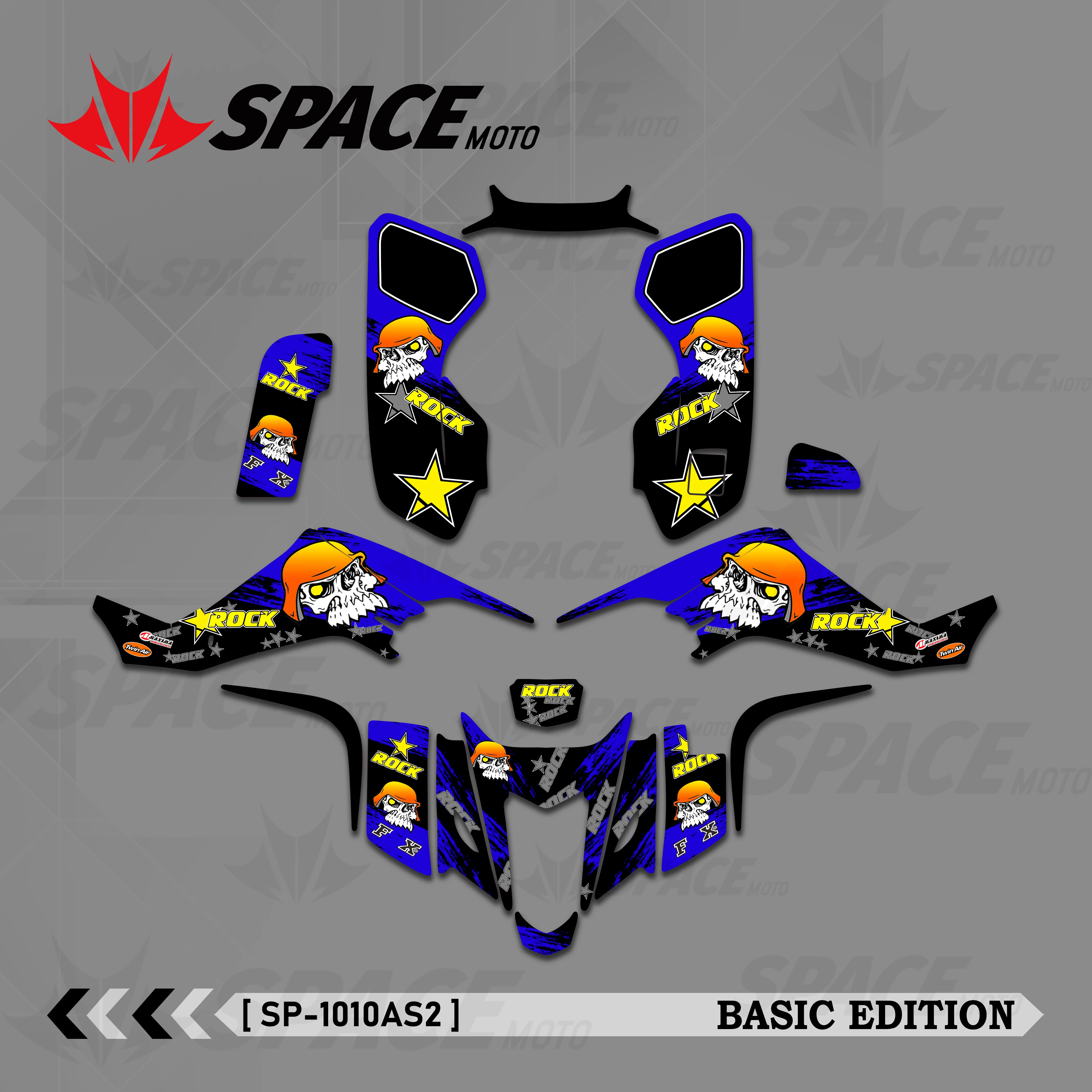 SPACE Full Graphics Decals Stickers Motorcycle Background Custom Number For SUZUKI LTZ400 LTZ 400 2003 2004 2005 2006 2007 2008