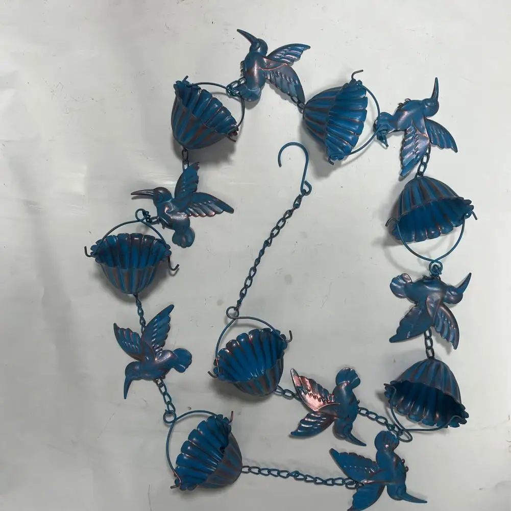 Hummingbird Rain Chain Rust-Resistant Decorative Eaves Hanging Rain Catcher Bell Catcher Chain Replacement Downspout
