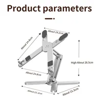 Tablette portable en alliage d'aluminium pliable, support télescopique pour ordinateur portable, support de bureau, support de table pour ordinateur portable élévateur, rotation à 360 ° 6