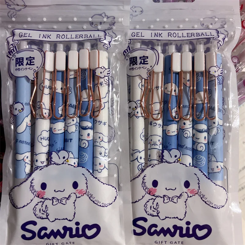 

Kawaii Cartoon Blue Cinnamoroll ins wind press pen cute big-eared dog gel pen high color value metal hook Sanrio pen Wholesale