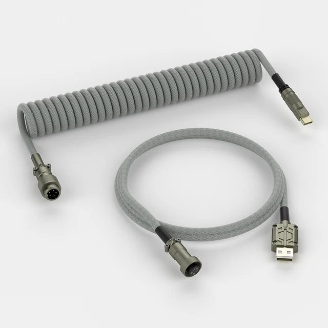 Stealth Gray Coiled Aviator Cable