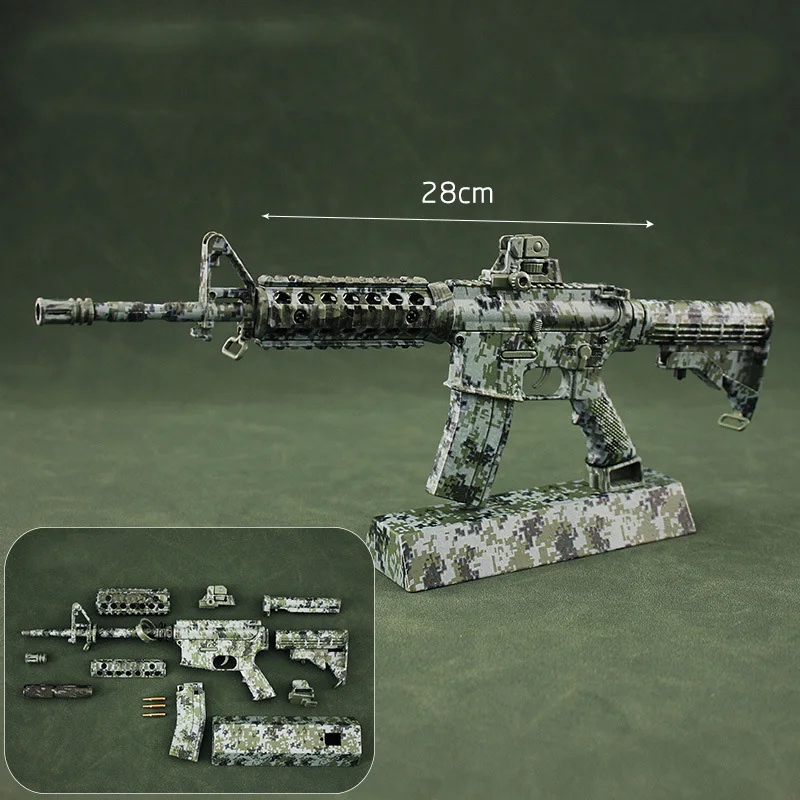 1/3 Metal M416 Scale Toy Gun Miniature M4A1 Rifle Sniper Model Assemble Disassemble Build Kit Collection Toy Gifts 4