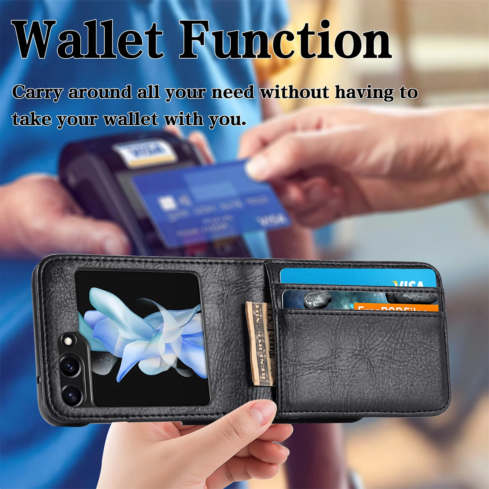 Leather Wallet Case with Card Holder