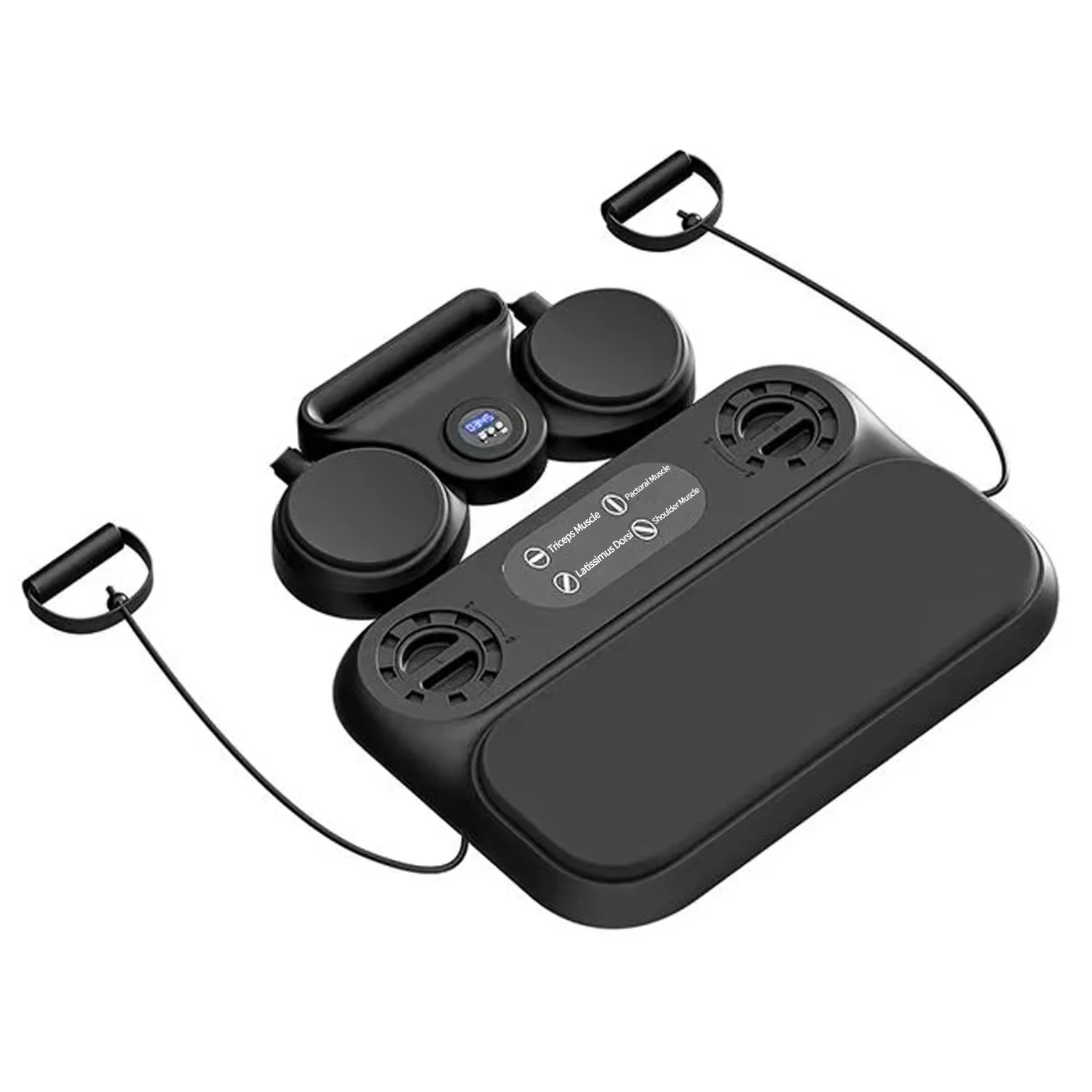 Portable Push-up Plate Multifunctional Abdominal Board with Resistance Bands and Knee Mat for Full Body Home Exercise