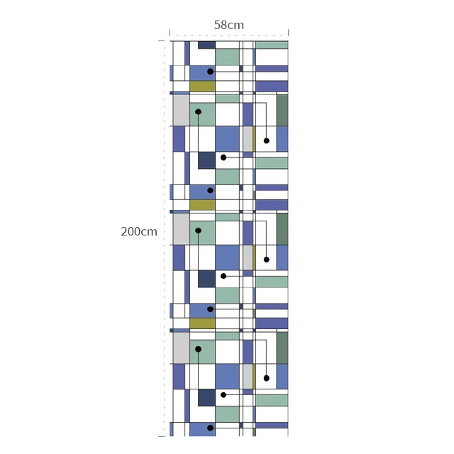 Film autocollant décoratif pour fenêtres Mondrian de Fablon, 26,57 po x  78,74 po, multicolore et transparent, paquet de 2 TFAB10520