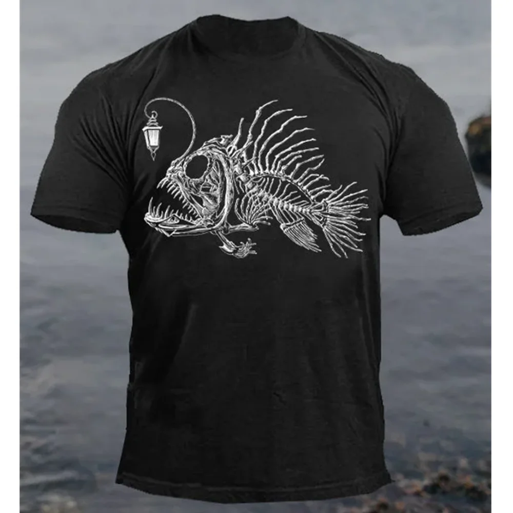 

Animal T-Shirt For Men Lantern Fish 3d Print Horror Elements Men'S Tops Summer Tees Loose Oversized-Shirt Street Casual Clothing