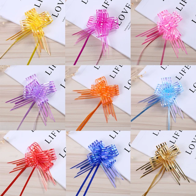 10/20/50Pcs Snow Yarn Bow Hand-drawn Flowers Valentine's Day Party Gift  Packaging Bow Ribbons Wedding Car Decoration Pull Flower - AliExpress