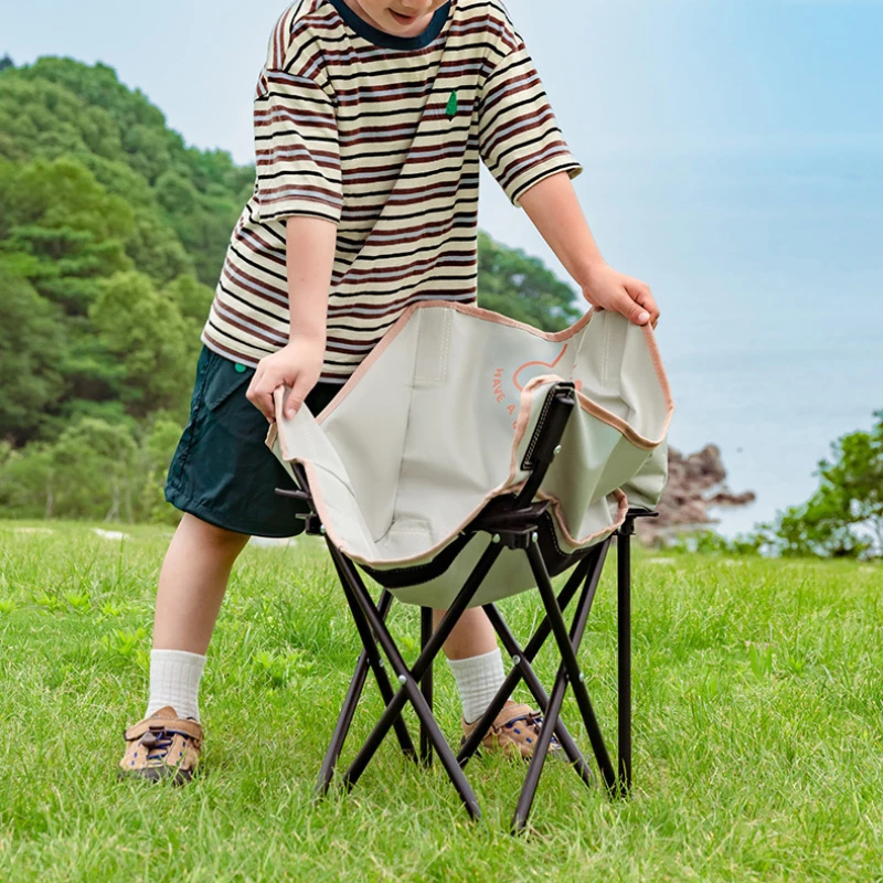 Children's Outdoor Folding Chair, Camping Thickened Reclining Chair, Portable Small Stool, Wide Moon Fishing Bench