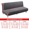 Polar Fleece Fabric Armless Sofa Bed Cover Solid Color Without Armrest Big Elastic Folding Furniture home Decoration Bench Cover 2