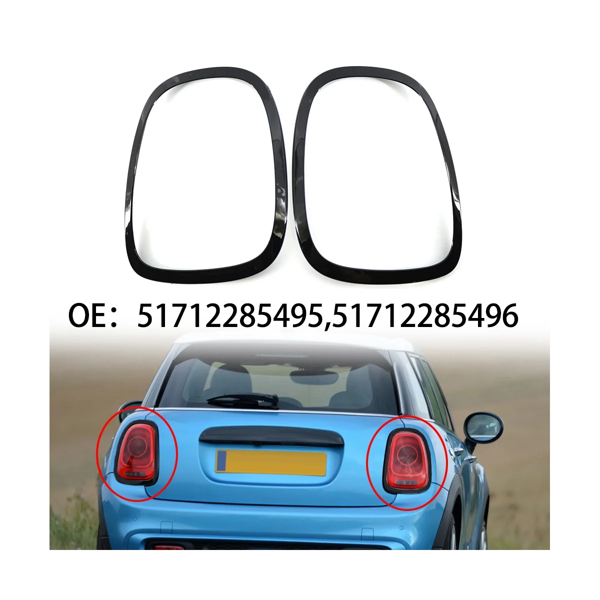 

Headlight Frame Large Light Trim for BMW Mini Cooper F55 F56 F57 2013-2017 51712285495 51712285496