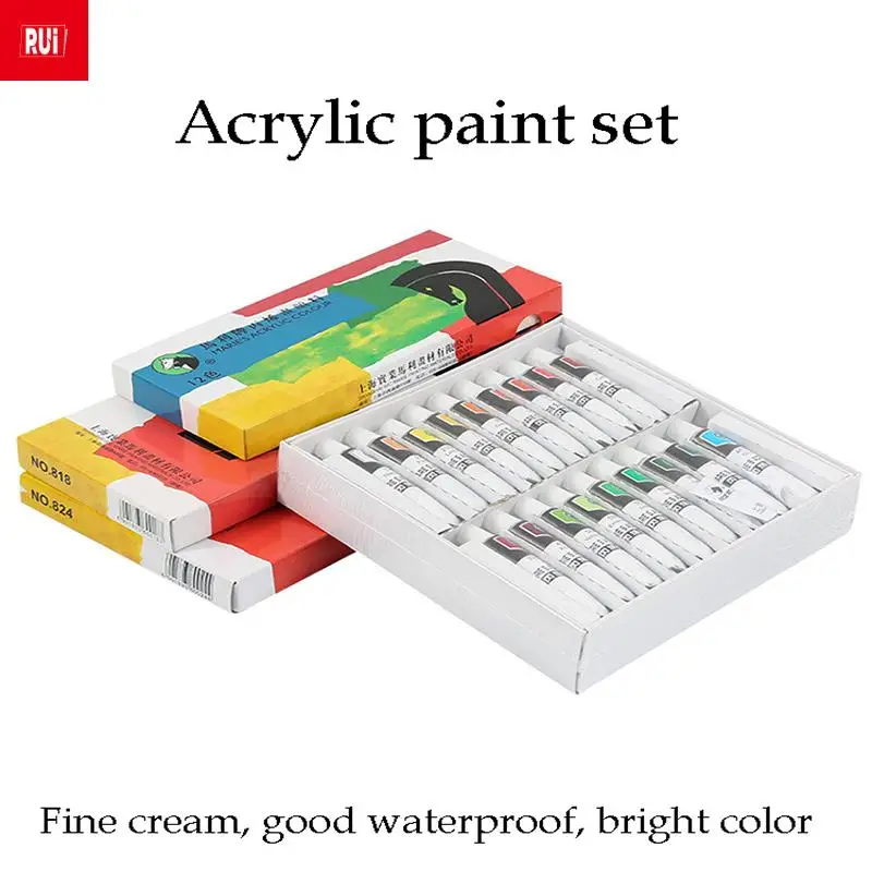 12/18/24/36 Colors  Acrylic Paint Set Drawing craft Painting Pigment Set Wall Drawing Painting For Kids Waterproof Art Supplies