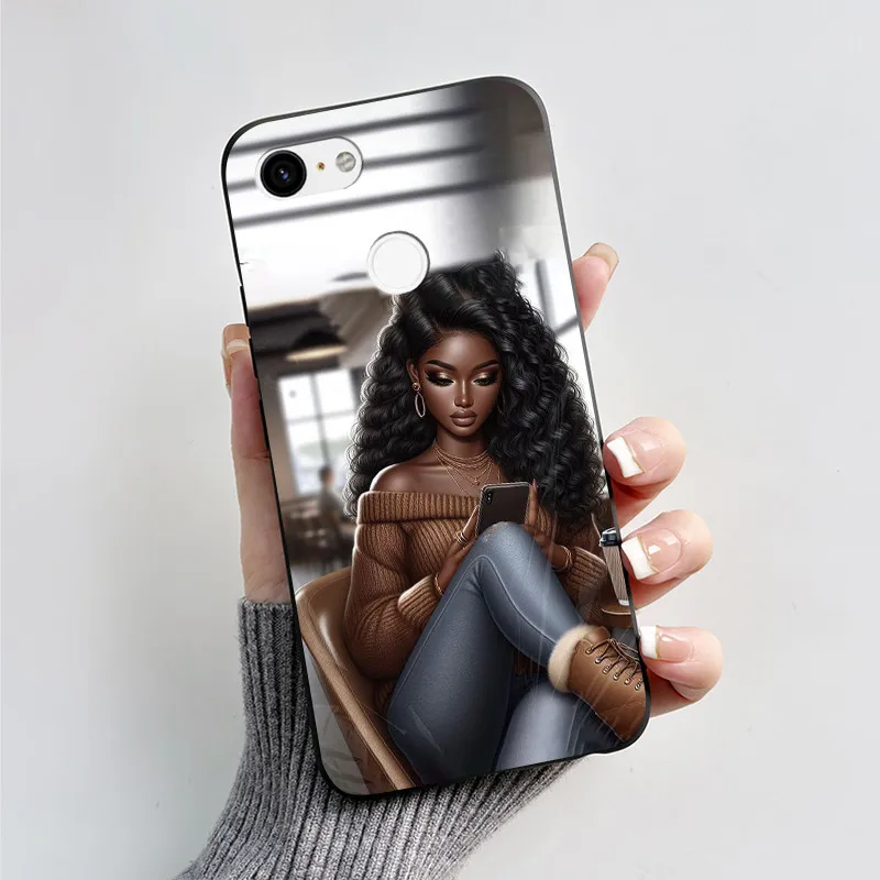 Charming Heart Cartoon Black Bumper Soft TPU Silicone Phone Case