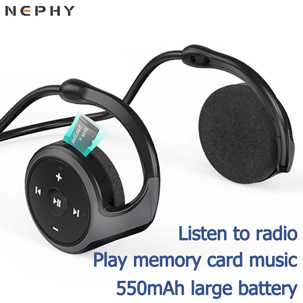 Radio SD TF Card Support Headphones wireless headphones wireless earbuds wireless headset gaming headphones Wireless Bluetooth Headset Earphones Bass Music Sport Gamer For Apple Xiaomi Samsung Laptop